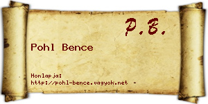 Pohl Bence névjegykártya