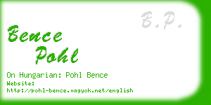 bence pohl business card